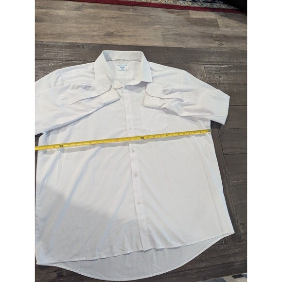 & Collar White Performance Mens 2XL Athletic Long Sleeve Button Up Shirt - Picture 4 of 4